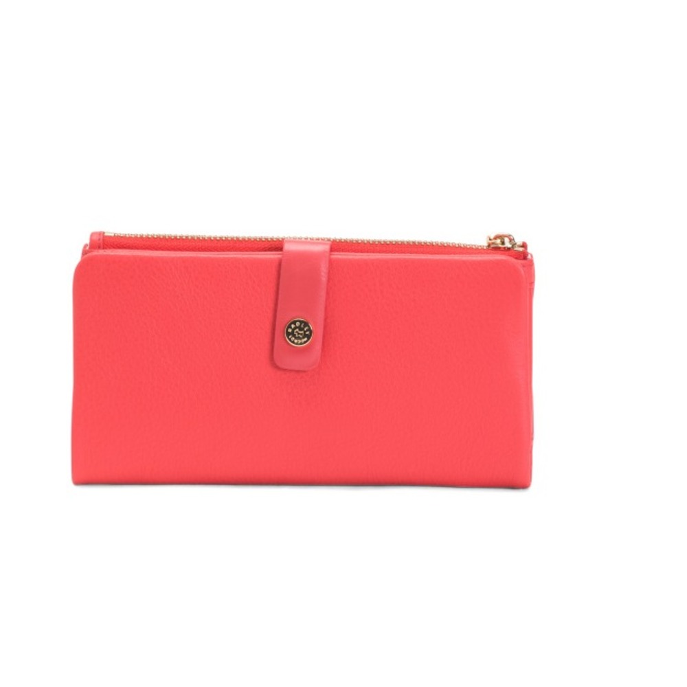 Radley London Leather Bifold Wallet Coral Pink Larkswood 2.0 7.5"‎ x 4" Large
